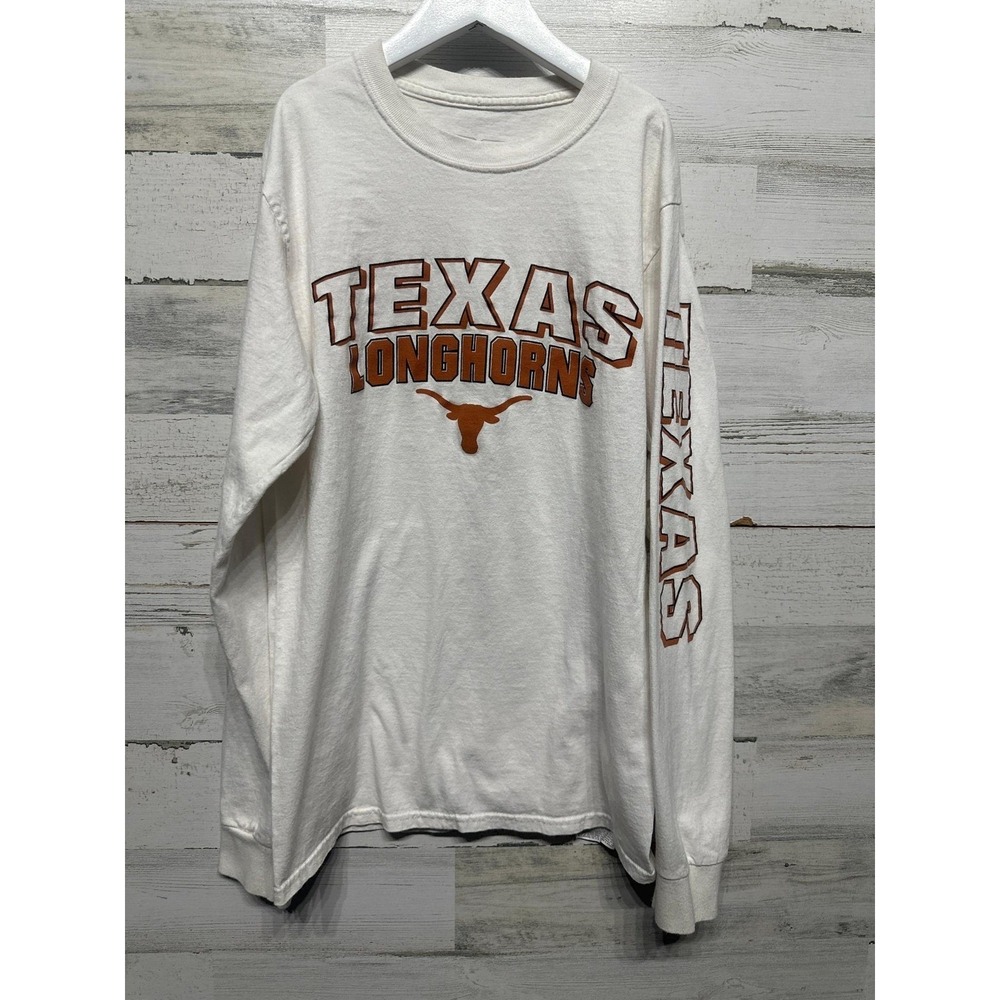Russell Athletic Long Sleeve T-Shirt Women Small White Texas Longhorns